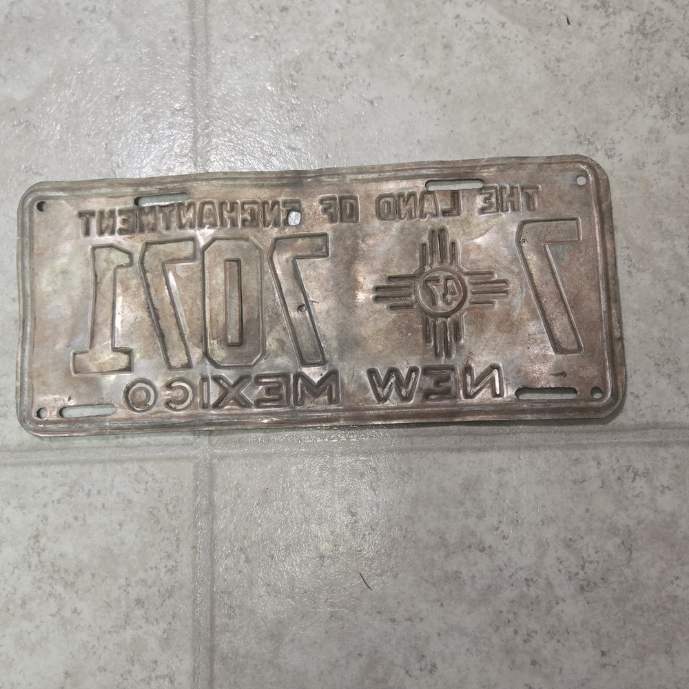 Vintage New Mexico License Plate - Rustic Brown and Gold - Picture 2 of 9